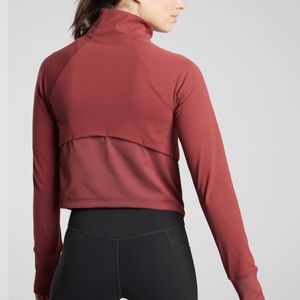 Athleta Shanti Crop Jacket Maple Red XS